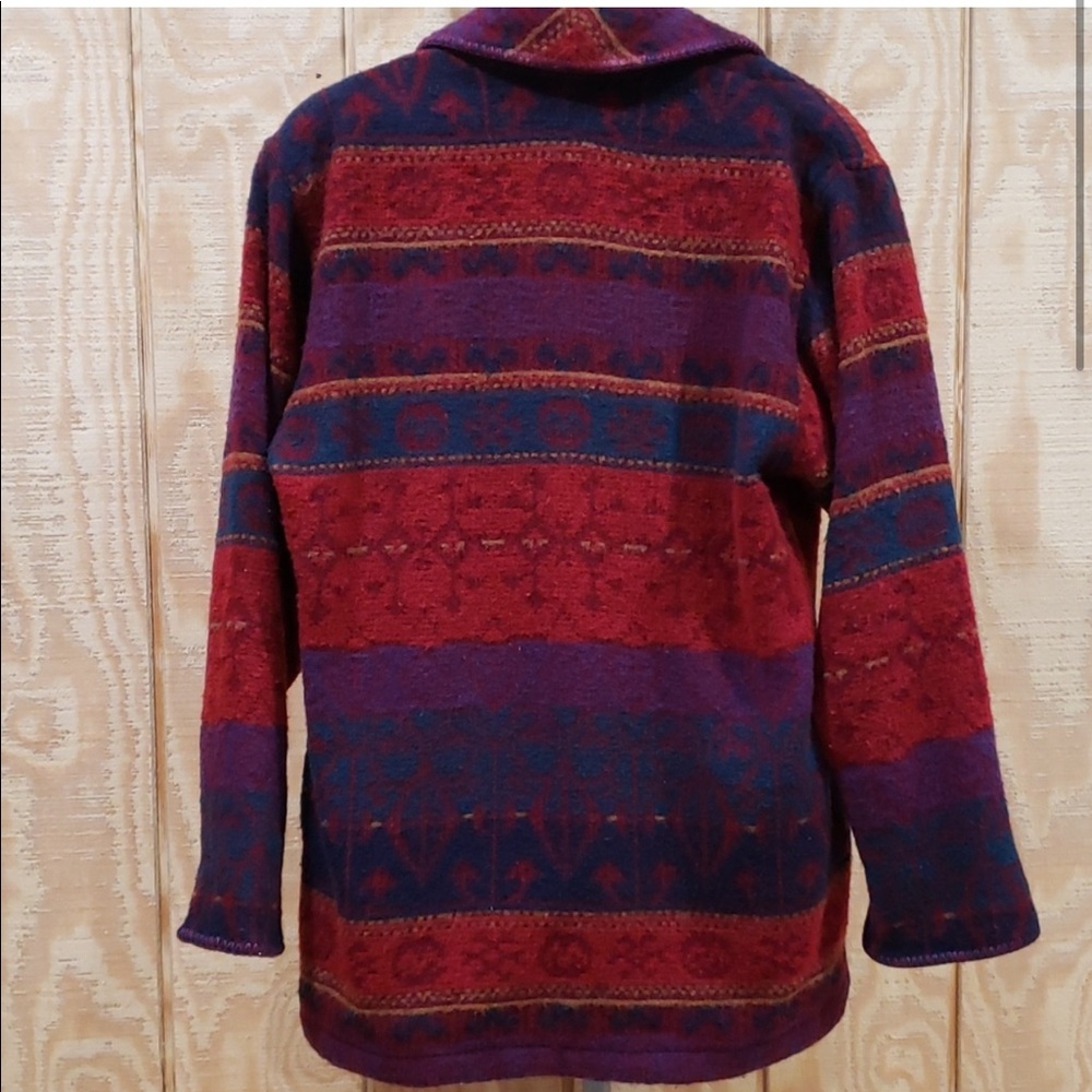 Vintage 90's Classic Eddie Bauer Wool Aztec Print Coat